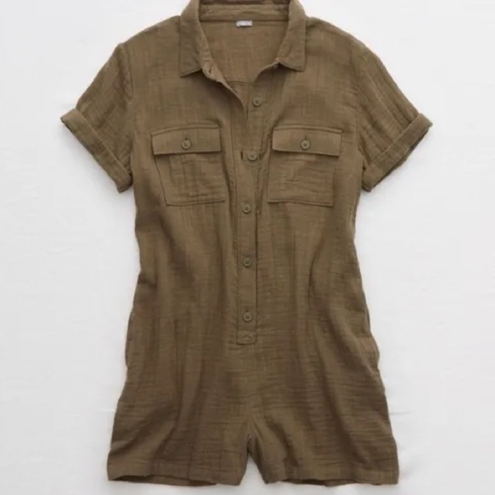 Aerie Softest Utility Romper - Green